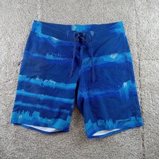 Patagonia Board Shorts Mens 31 Blue Swim Trunks Stretch Quick Dry Surf 86570