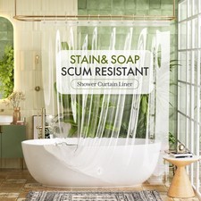 Heavy Duty Shower Curtain Liner Clear Shower Curtain Liner 72x72 Inches, 8G T...