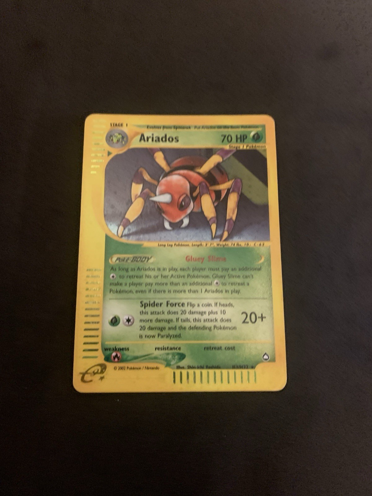 Pokémon Card Aquapolis Ariados H3/H32 MP