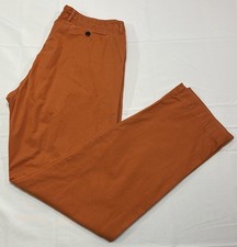 Billy Reid Jack Chino Pants 36x33 Orange Made In USA Straight Fit 5 Pocket