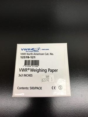VWR Cat No 12578-121 Weighing Paper 3x3in 500/Pack