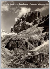 Rifugio Vajolet RPPC Dolomites Passo Principe Catinaccio c.1960 Real Photo