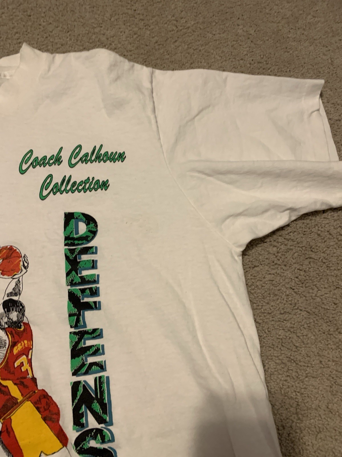 RARE Vintage 90’s Jim Calhoun Basketball T-Shirt UConn Huskies Size Large thumbnail 5