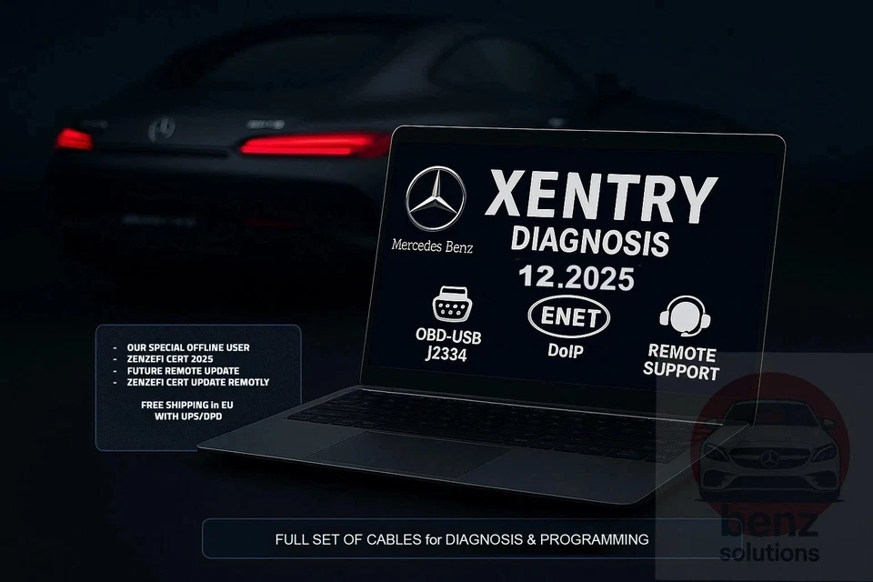 Laptop with Mercedes Xentry Diagnosis 12.2025 +Full SW KIT + set of cables OBDII - Bild 4 von 4
