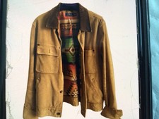 Polo Ralph Lauren Vintage Brown Leather Mens Western Lining Jacket, M WORN!!