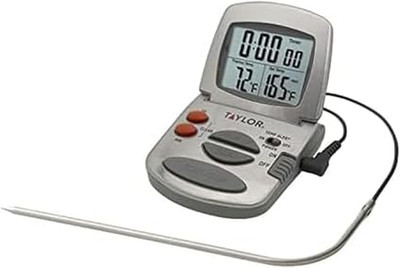 Programmable Instant-Read Wired Probe Digital Meat Thermometer, Stainless Steel
