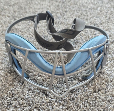 Cascade Lacrosse Face Guard Mask Padded Adjustable Gray/Blue One Size