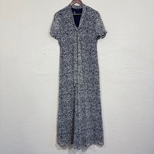 Vtg 90s Ivonne Jumpsuit 12 Zebra Print Flare Sheer Chiffon Statement Maximalist