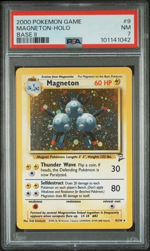 PSA 7 - Pokemon Card - Base 2 Set 9/130 - MAGNETON (holo-foil) - NM