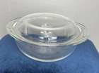 Vintage PYREX 1 Quart Casserole Dish w/Handles #022 & Lid #682-C