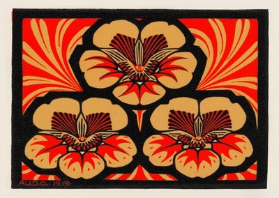 Vintage Blumen Wandkunst Kühnes Jugendstil Design Art Nouveau Floral W