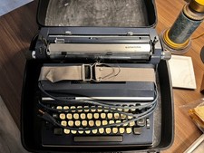 Vintage Electric Blue Adler Satellite 2001 Typewriter With Case Tested And Works thumbnail