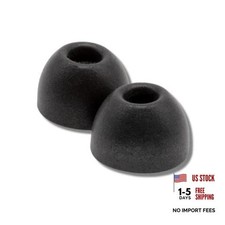 TW-200-C Memory Foam Replacement Ear Tips, Black, Large 3 Pairs