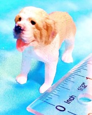 DOG Yellow White Standing PET S-1 - MINI DOLL HOUSE ACCESSORY.