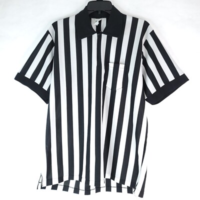 Vintage BIKE Referee Polo Shirt Black White Stripes Short Vintage BIKE Referee Polo Shirt Black White Stripes Short