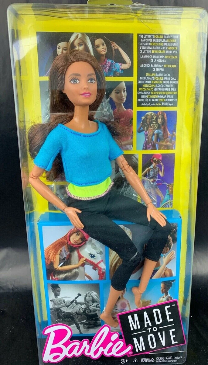  Barbie Made to Move Dolls with 22 Joints and Yoga Clothes,  Floral, Blue : Toys & Games