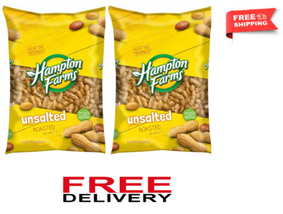 2 Pack. Hampton Farms Unsalted In-Shell Peanuts, 5 lbs. FREE SHIPPING
