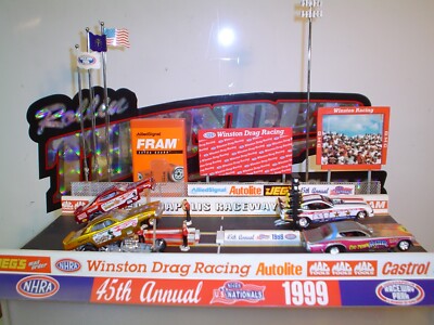 1999 MAC TOOLS NHRA U.S. NATIONALS DRAG STRIP STARTING LINE DIORAMA NOS MIB