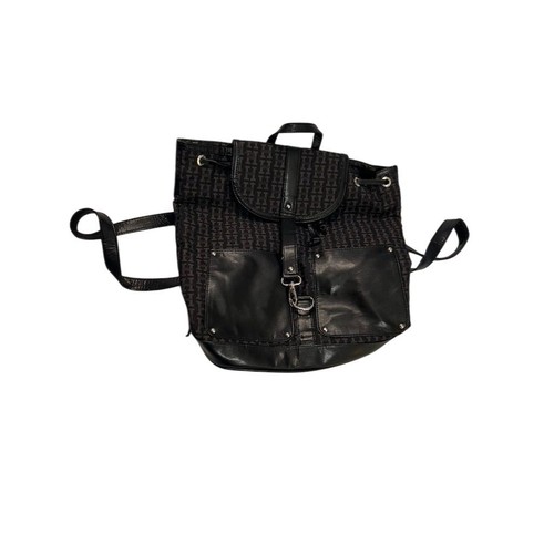 HUSER Unisex Black Monogram Backpack Adjustable Straps - Picture 14 of 18