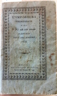 DER ENTLARVTE BETRUG, ODER SEI ES DER NIL SUB SOLE NOVUM. ALMANACH FÜR DAS JAHR...