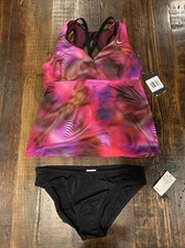 NIKE 2 Piece Lineup Printed Tankini Swim Set Bathing Suit Womens Medium M 130