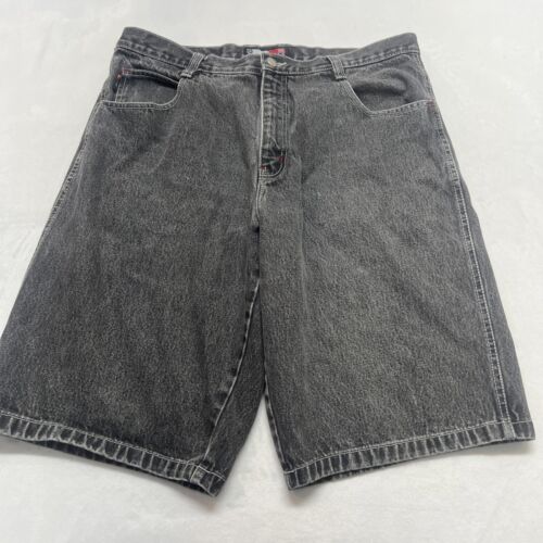Vintage Y2K SouthPole 36x12 Gray Denim Jean Shorts Jorts Skate Hip Hop Rap Baggy