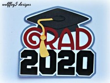 CRAFTECAFE GRAD 2020 TITLE premade paper piecing scrapbook diecut piece page 3D