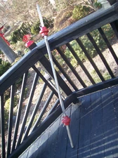 *NOS vtg YORK BARBELL 5ft. BAR w/COLLARS Bodybuilding STRONGMAN Fitness exercise