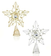 Premier Small Star Christmas Tree Topper - Available in Gold or Silver