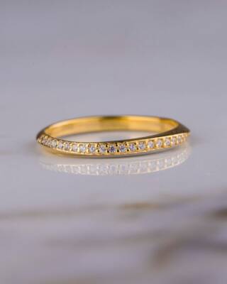 14K-18K Solid Gold Diamond Ring Wedding Band, Half Eternity Diamond ...