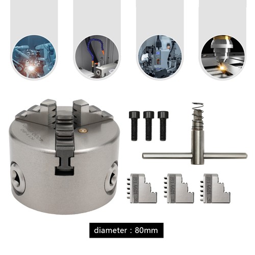 3 Backenfutter Drehbankfutter Dreibackenfutter 80MM Drehmaschinenfutter - Bild 7 von 20