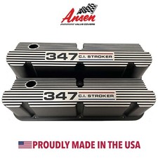 Ford 347 C.i. Stroker Pentroof Tall Valve Covers - Tri-color Logo - Black Ford 347 C.i. Stroker Pentroof Tall Valve Covers - Tri-color Logo - Black
