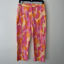 Lilly Pulitzer White Label Vintage Giraffe Print Pink Orange Pant Size 4 Women  s