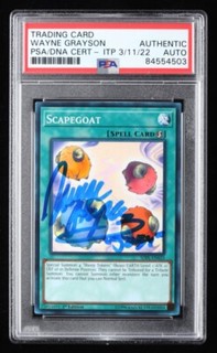 Wayne Grayson Joey Wheeler Firmado Chivo expiatorio 2016 YuGiOh Legendary Decks II PSA G