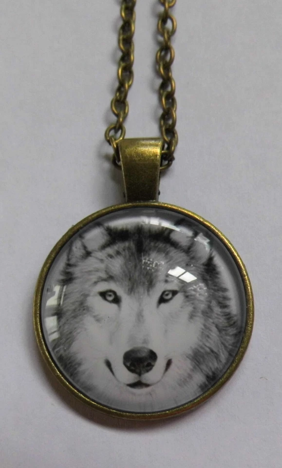 Halskette Necklace Wolf Wölfe Indianer Anhänger - Bild 1 von 1