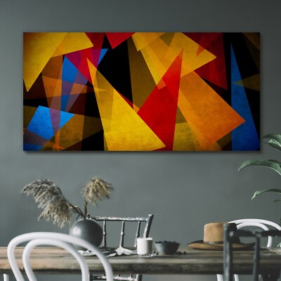Leinwand Bild Wandbild Canvas 120x60 Malerei Abstrakte Dreiecke Geometrisch
