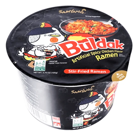 4 Pack SAMYANG Korean Buldak Hot Chicken Stir Fried Ramen Noodle Black 105g