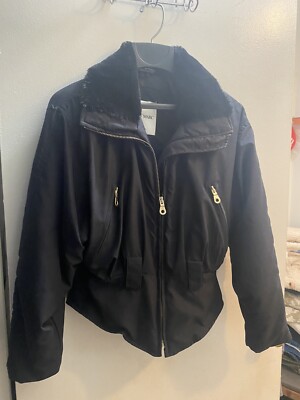New Andre Marc Woman s Black Jacket w/Faux Fur Size Medium.- Lowered Price!