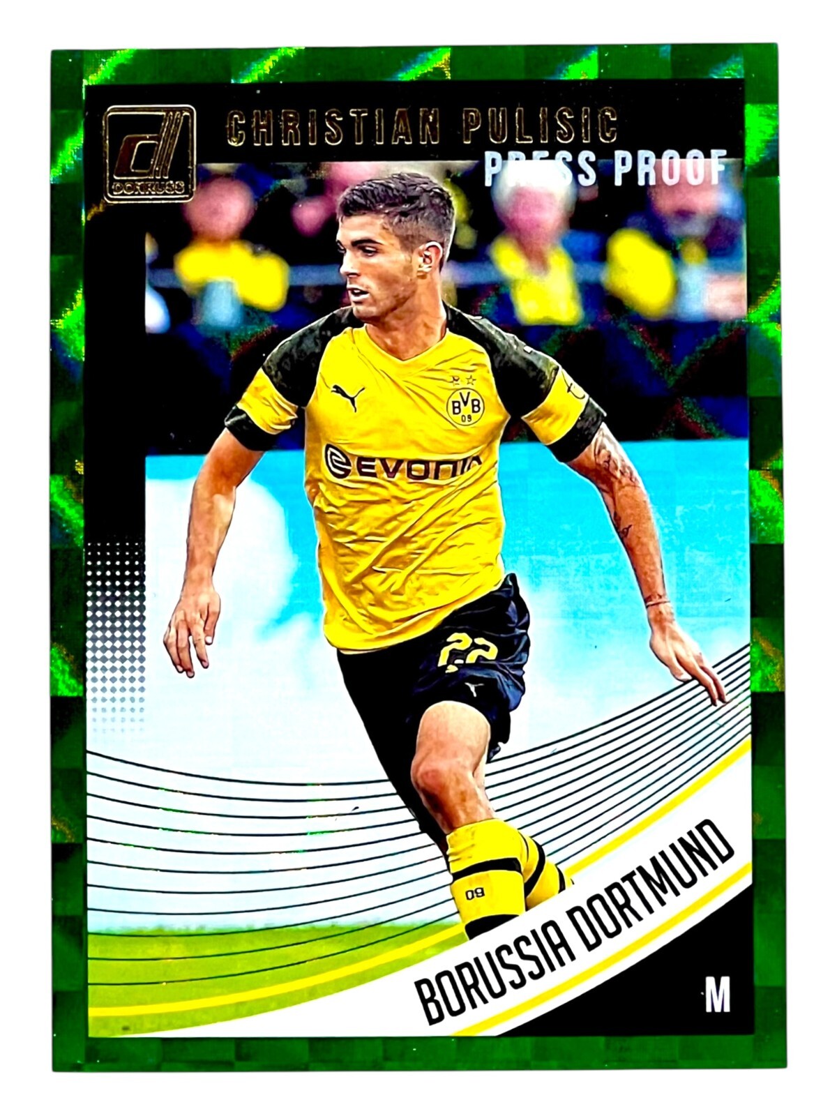 CHRISTIAN PULISIC 2018-19 DONRUSS GREEN PRESS PROOF  #66 BORUSSIA DORTMUND