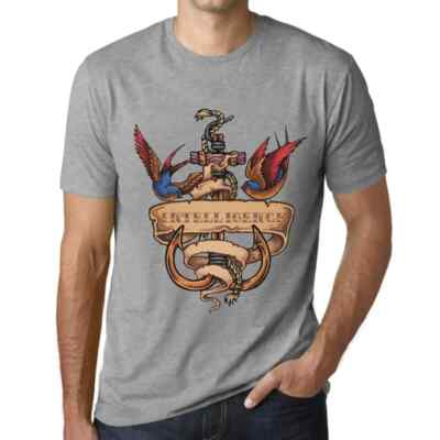 Herren Grafik T-Shirt Anchor Tattoo Intelligence Öko-Verantwortlich Vintage