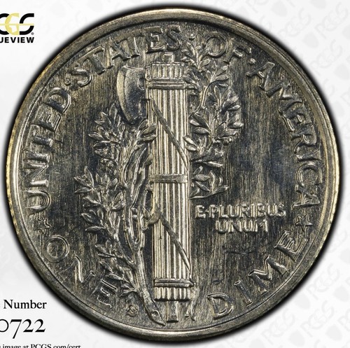 1941-S MS64FBPL CAC PCGS Proof Like Full Band Mercury Dime - Picture 2 of 4