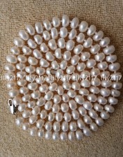 Natural 7-8mm White Freshwater Pearl Beads Necklace Fashion Jewelry 18-50''