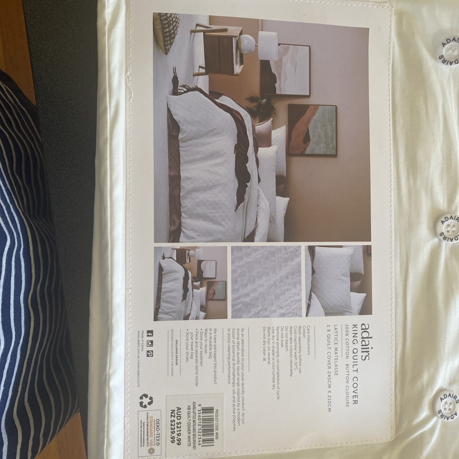 Adairs Quilt Cover King Size eBay