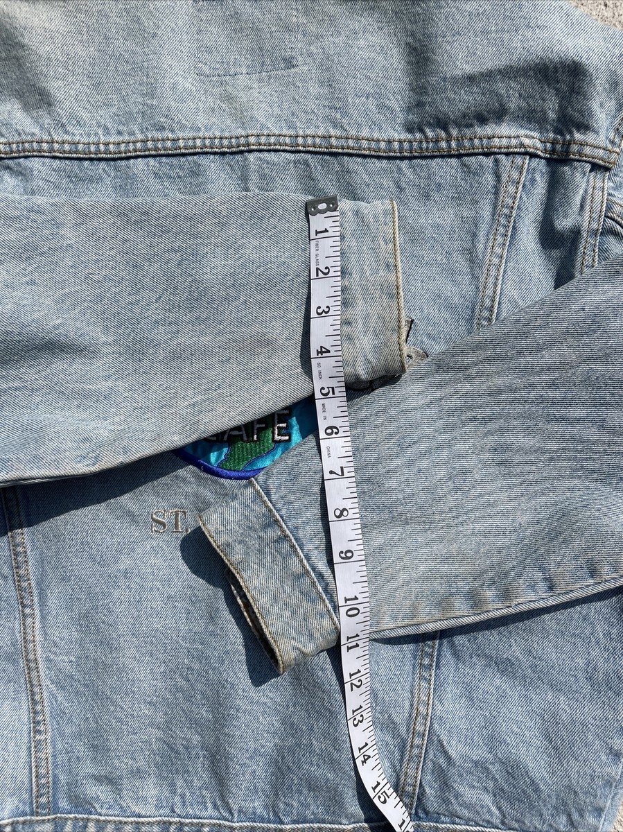 Vintage 90s Hard Rock Cafe St. Thomas Jean Jacket Denim Sz M Faded