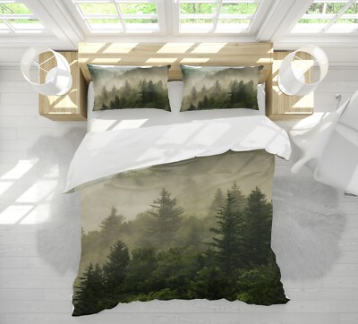 3D Mountain Forest G07 Bed Pillowcases Quilt Duvet Cover Set Queen King Honey 23