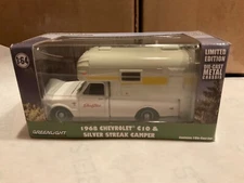 Greenlight  1968 Chevrolet  C10 Truck  w/ Silver Streak slide-in Camper