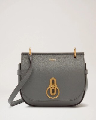 Umhängetasche Mulberry 'Amberley Small' anthrazit klassisch genarbtes Leder