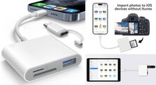 Lector de tarjetas SD para iPhone iPad con adaptador de tarjeta con conectores.