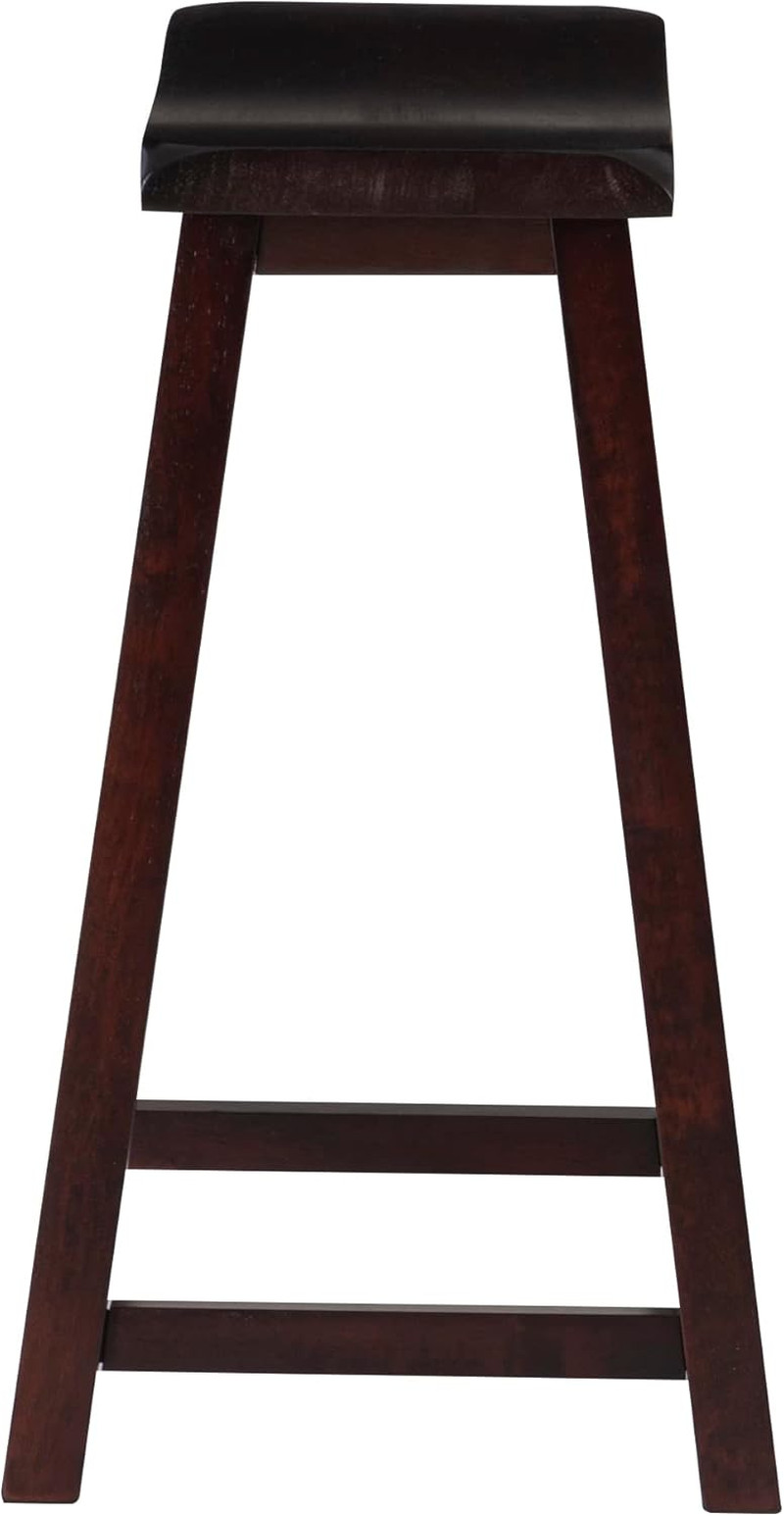 Home Saddle, Dark Brown Stool, 17" W X 11" D X 24" H