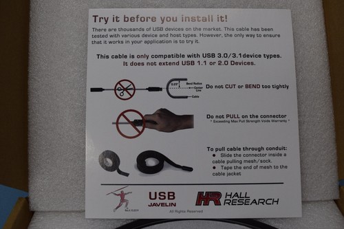 Hall Research CUSB3-AP30 30m / 165ft   USB 3.0 / USB 3.1  Active Optical Cable - Picture 3 of 3